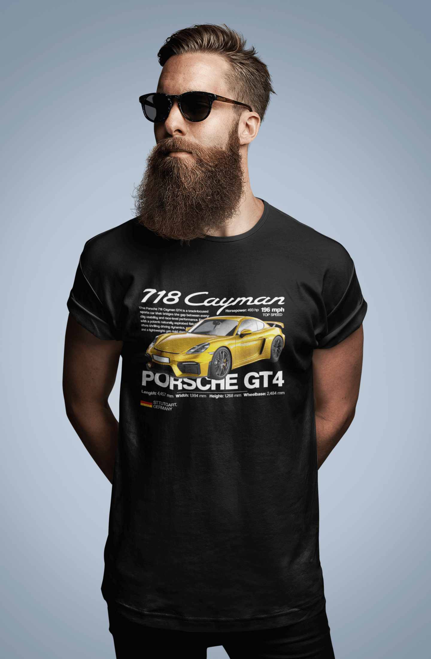 Porsche 718 Cayman GT4 Graphic T-Shirt — Track Edition Poster
