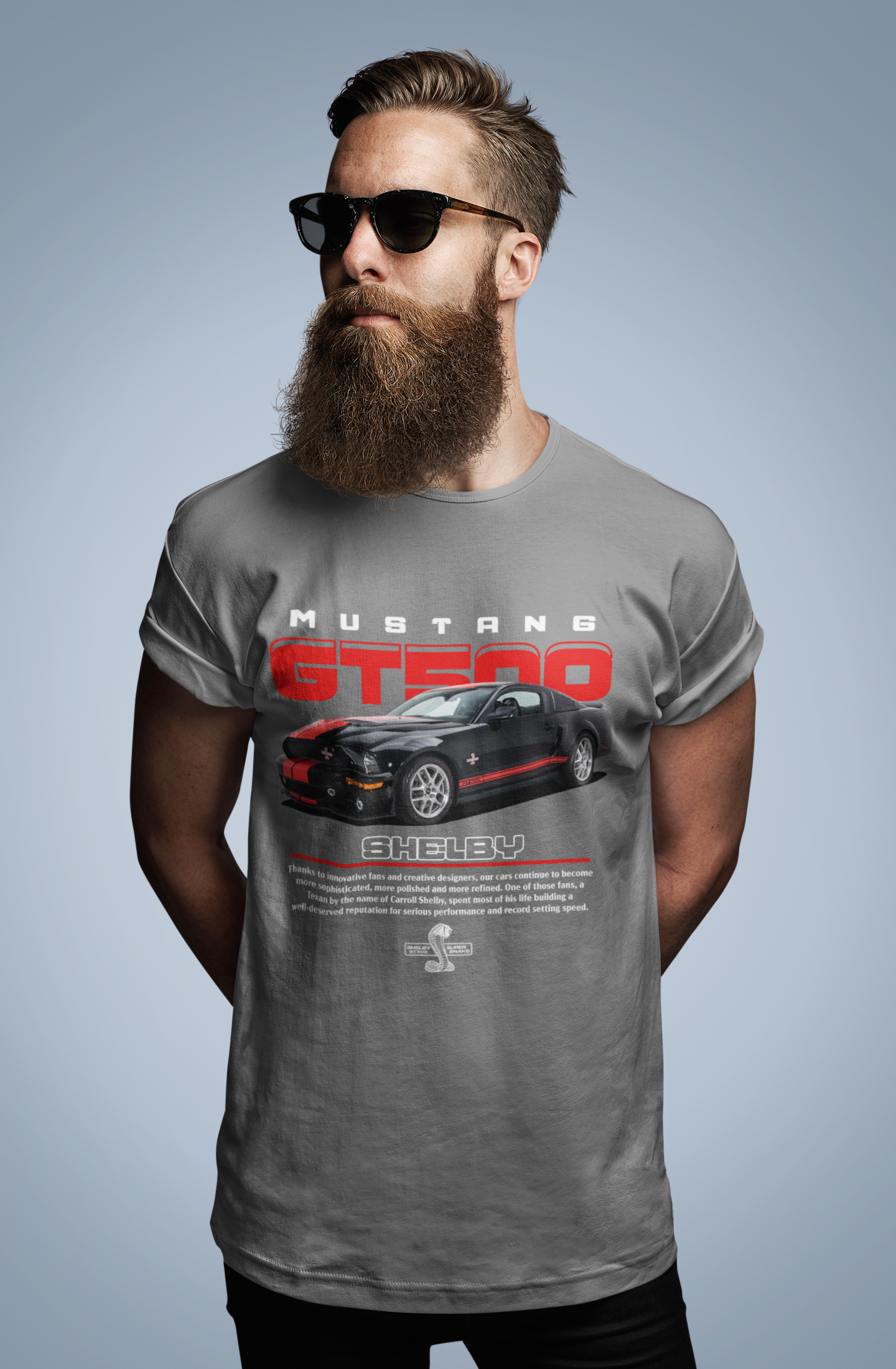 Ford Mustang GT500 Graphic T-Shirt — Racing Poster Artwork
