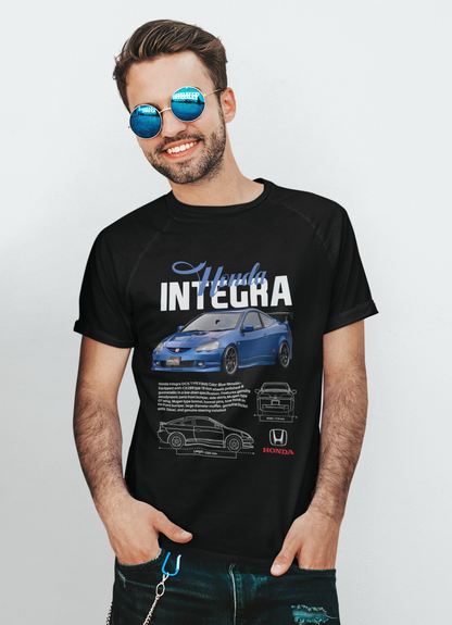 Honda Integra Type R Graphic T-Shirt — Photo & Line Sketch
