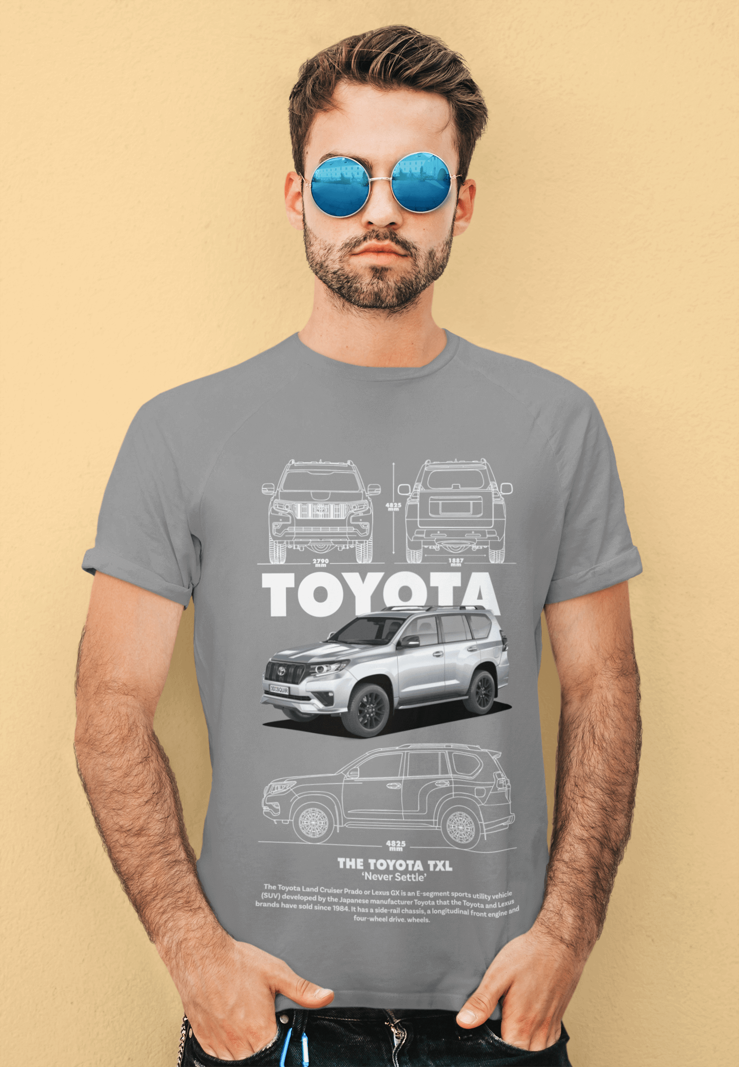 Toyota Land Cruiser TXL Blueprint Graphic T-Shirt