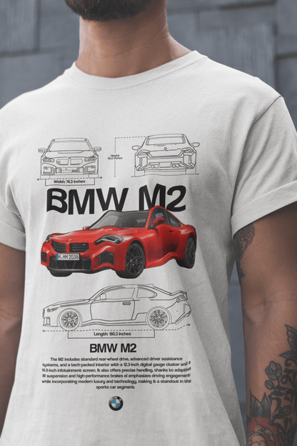 T-shirt graphique personnalisé BMW M2 Performance - T-shirt personnalisé « Pocket Rocket » avec plan directeur 