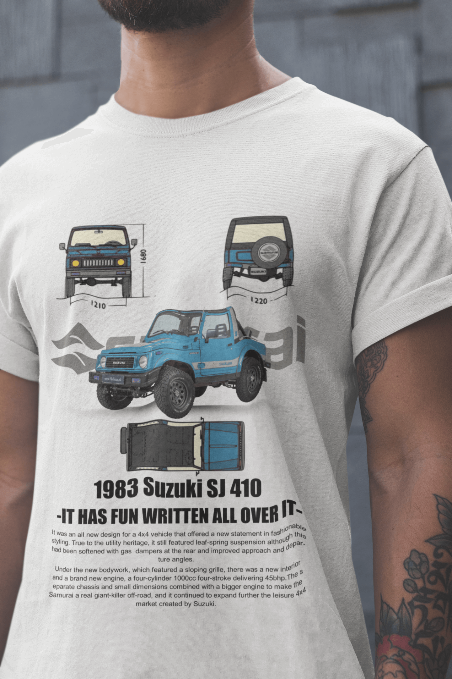 1983 Suzuki SJ 410 Graphic Tee — Blueprint Off-Road Fun Poster