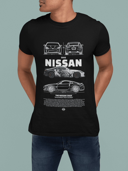 Nissan 350Z Graphic T-Shirt — Camo Blueprint JDM Style