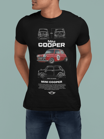 Mini Cooper Graphic T-Shirt — Photo & Line Sketch