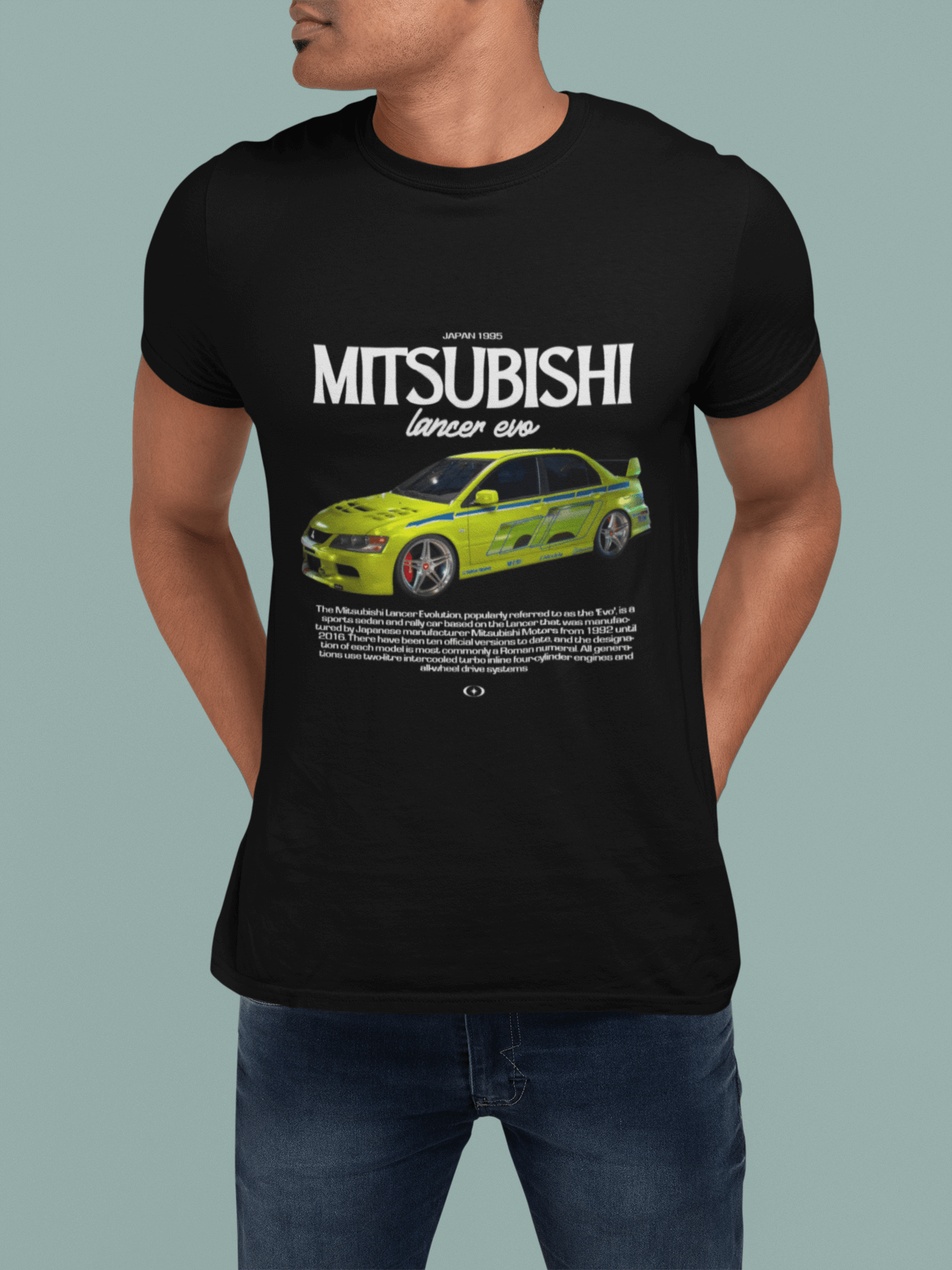 Mitsubishi Lancer Evolution Graphic T-Shirt — Japan 1995 JDM Style