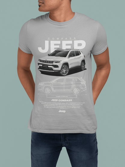 Jeep Compass Graphic T-Shirt — Photo & Line Sketch