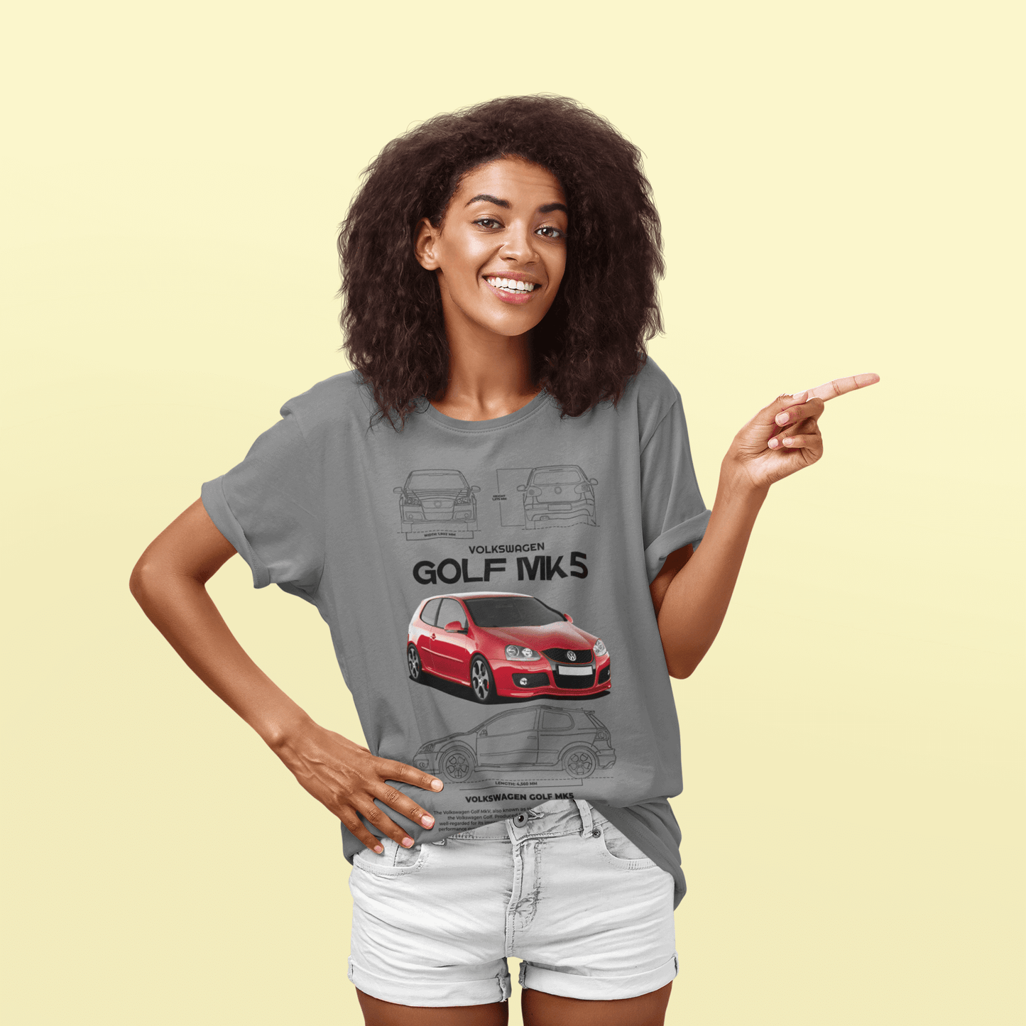Volkswagen Golf MK5 Graphic T-Shirt — Spec Sheet Artwork