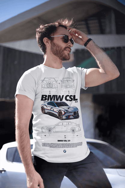 T-shirt graphique personnalisé BMW 3.0 CSL Racing Legend - T-shirt technique personnalisé « Batmobile » 