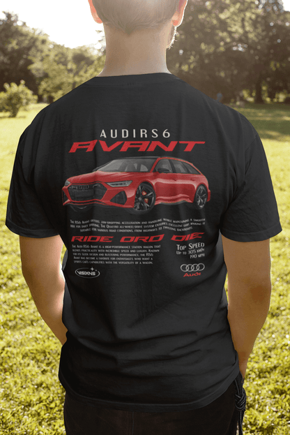 Audi RS6 Avant Graphic T-Shirt — Red Performance Poster
