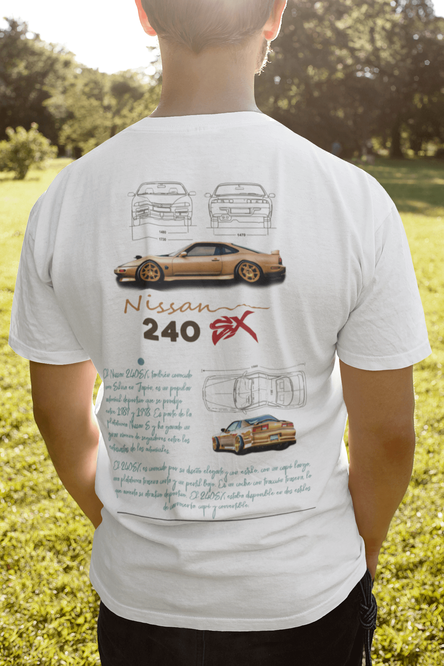 Nissan 240SX S13 Gold Graphic T-Shirt — JDM Blueprint Street Style