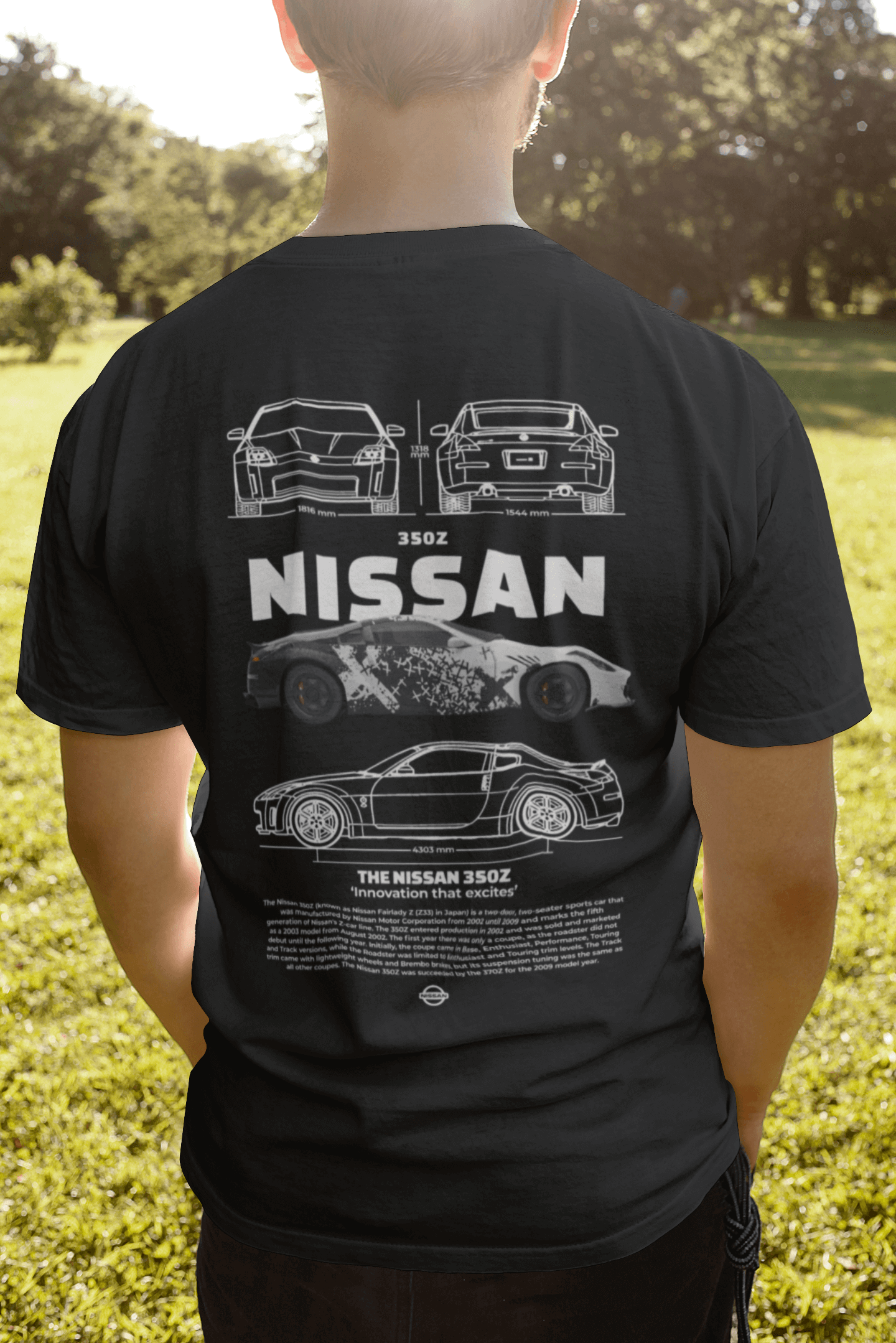 Nissan 350Z Graphic T-Shirt — Camo Blueprint JDM Style