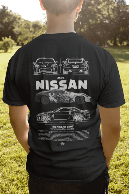 Nissan 350Z Graphic T-Shirt — Camo Blueprint JDM Style