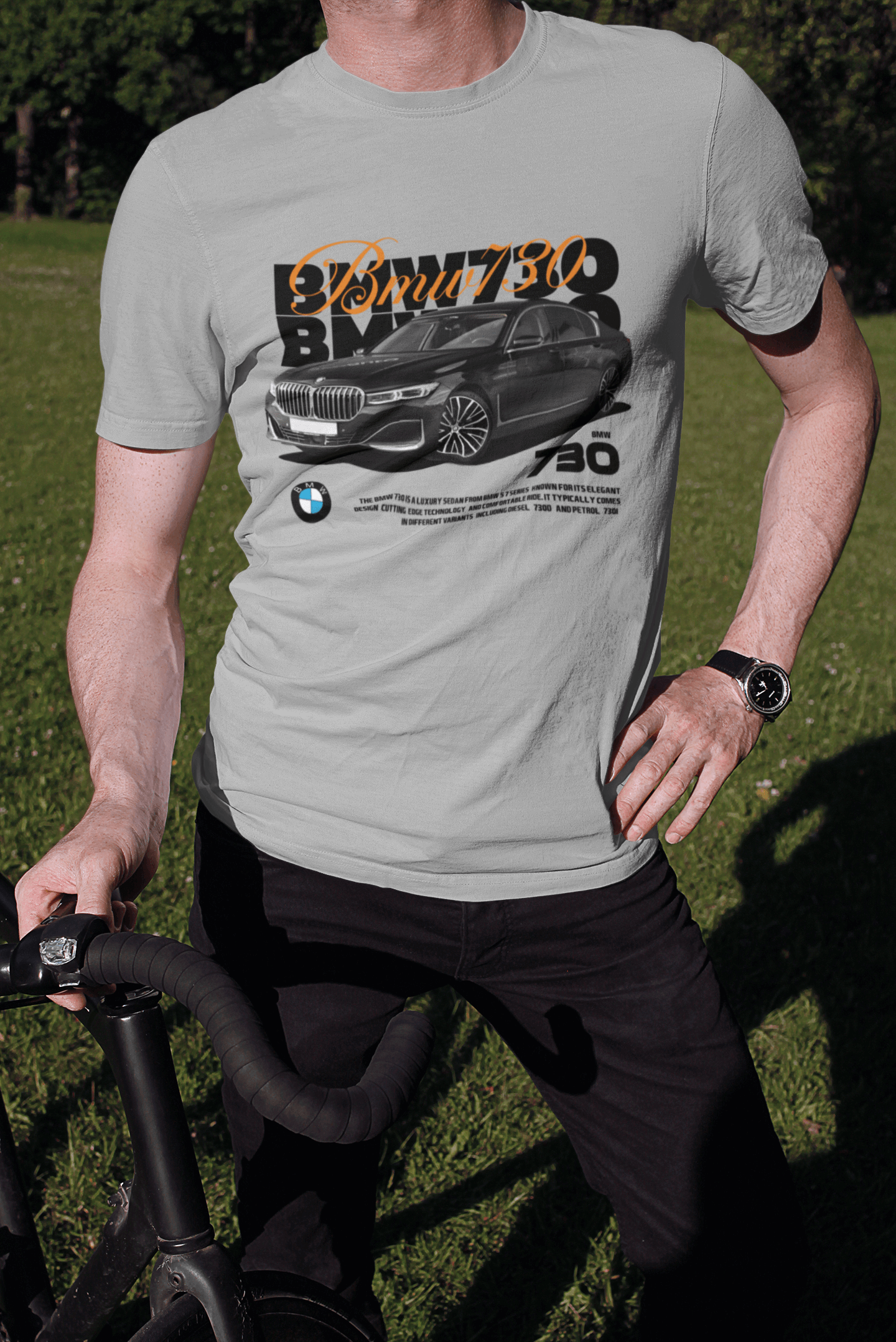 BMW 7 Series 730 Graphic T‑Shirt — Photo Poster Artwork