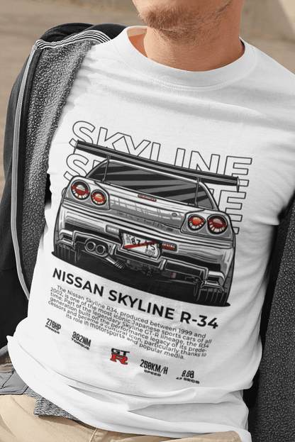 Nissan Silvia s14 Graphic T-Shirt — Rear View Illustration