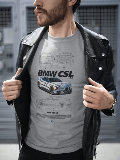 T-shirt graphique personnalisé BMW 3.0 CSL Racing Legend - T-shirt technique personnalisé « Batmobile » 