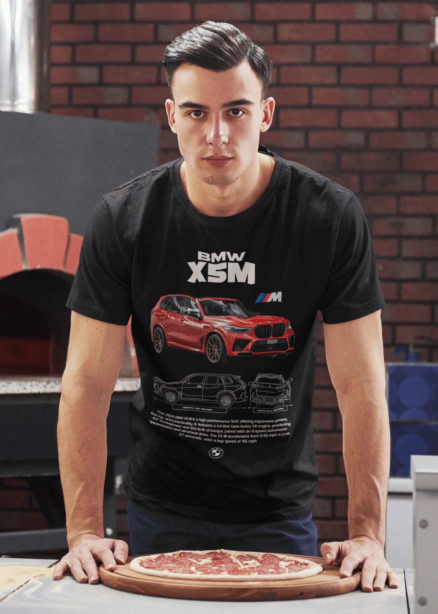 Custom Automotive Technical Blueprint Graphic Tee - Personalized Gearhead Shirt