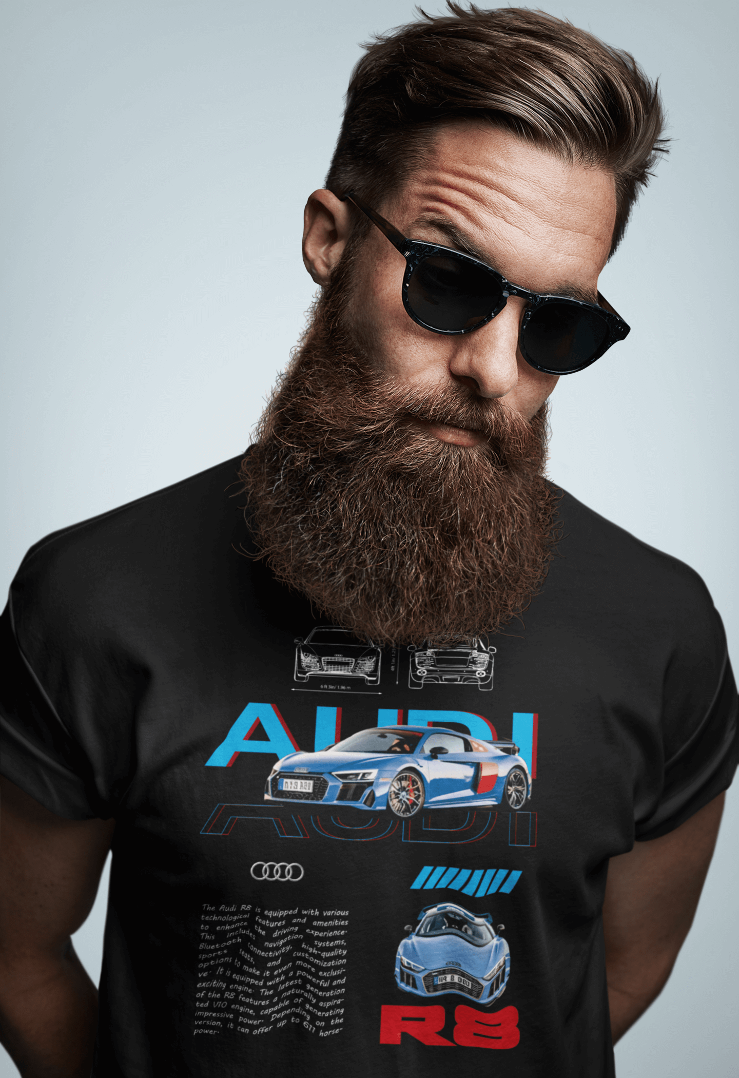 Audi R8 Graphic T-Shirt — Car Illustration