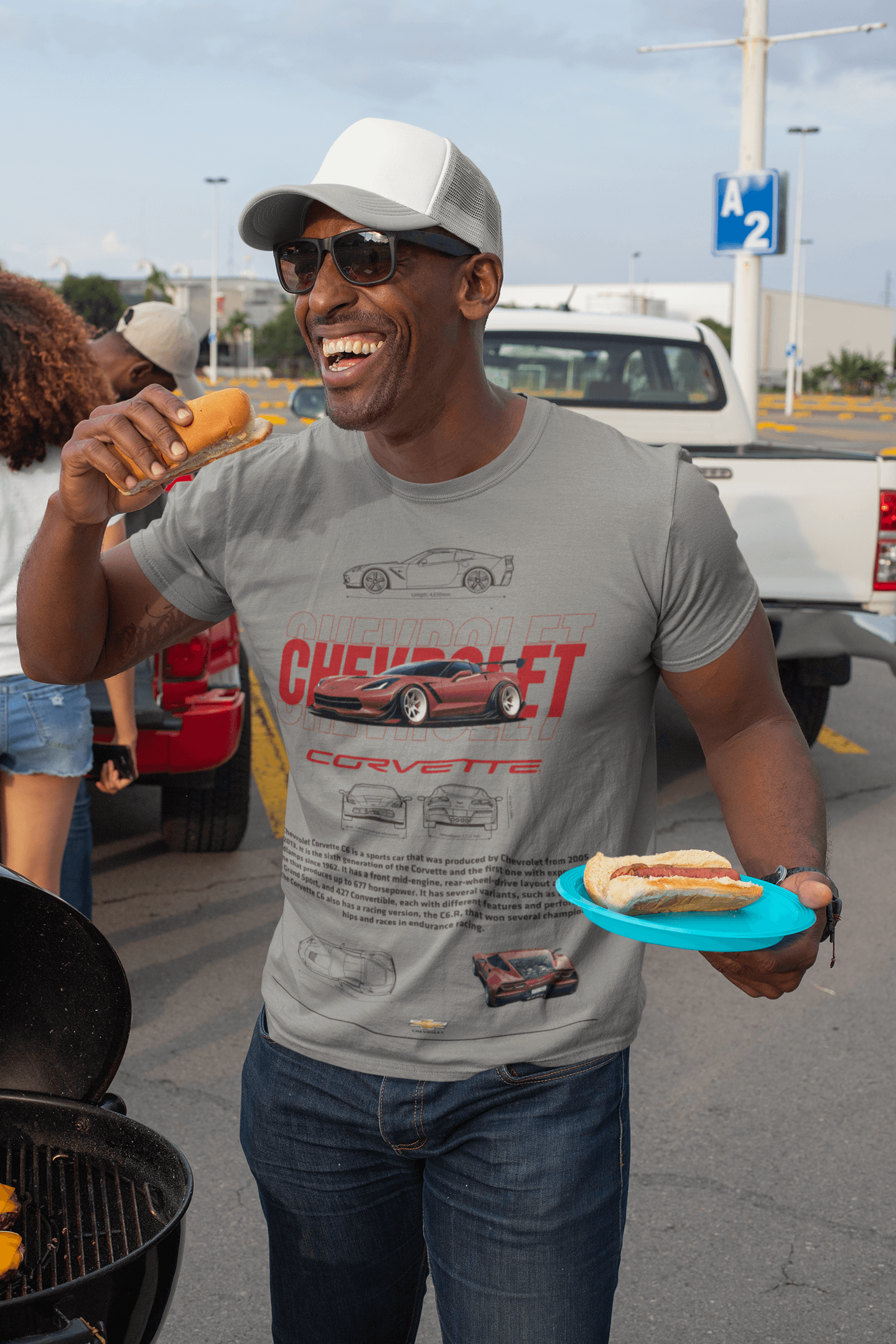 Custom Chevrolet Corvette C6 Technical Blueprint Tee - Personalized American Sportscar Graphic Shirt