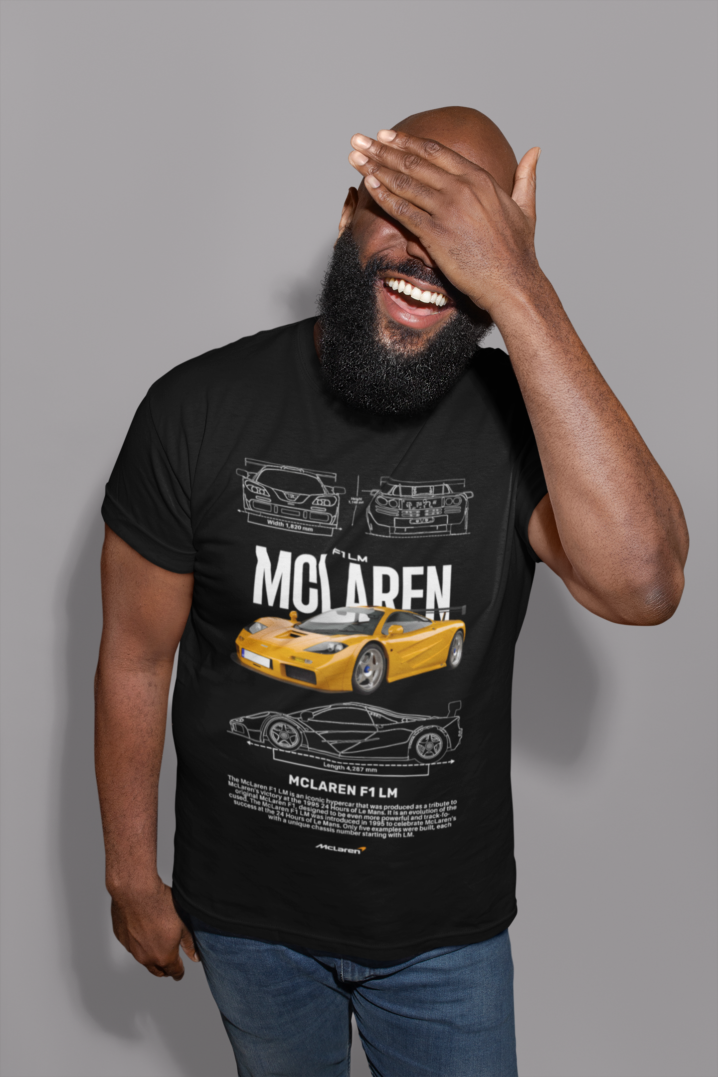 McLaren F1 LM Graphic T-Shirt — Photo & Line Sketch