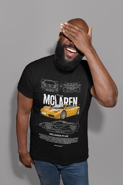 McLaren F1 LM Graphic T-Shirt — Photo & Line Sketch