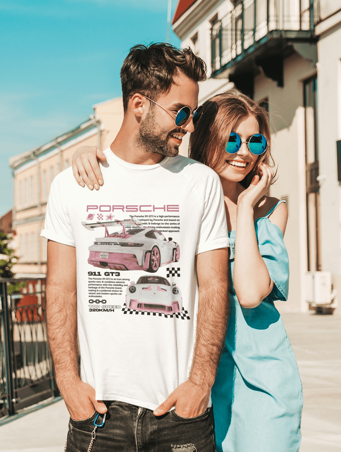 Porsche 911 GT3 Graphic Tee — Pink Track Poster