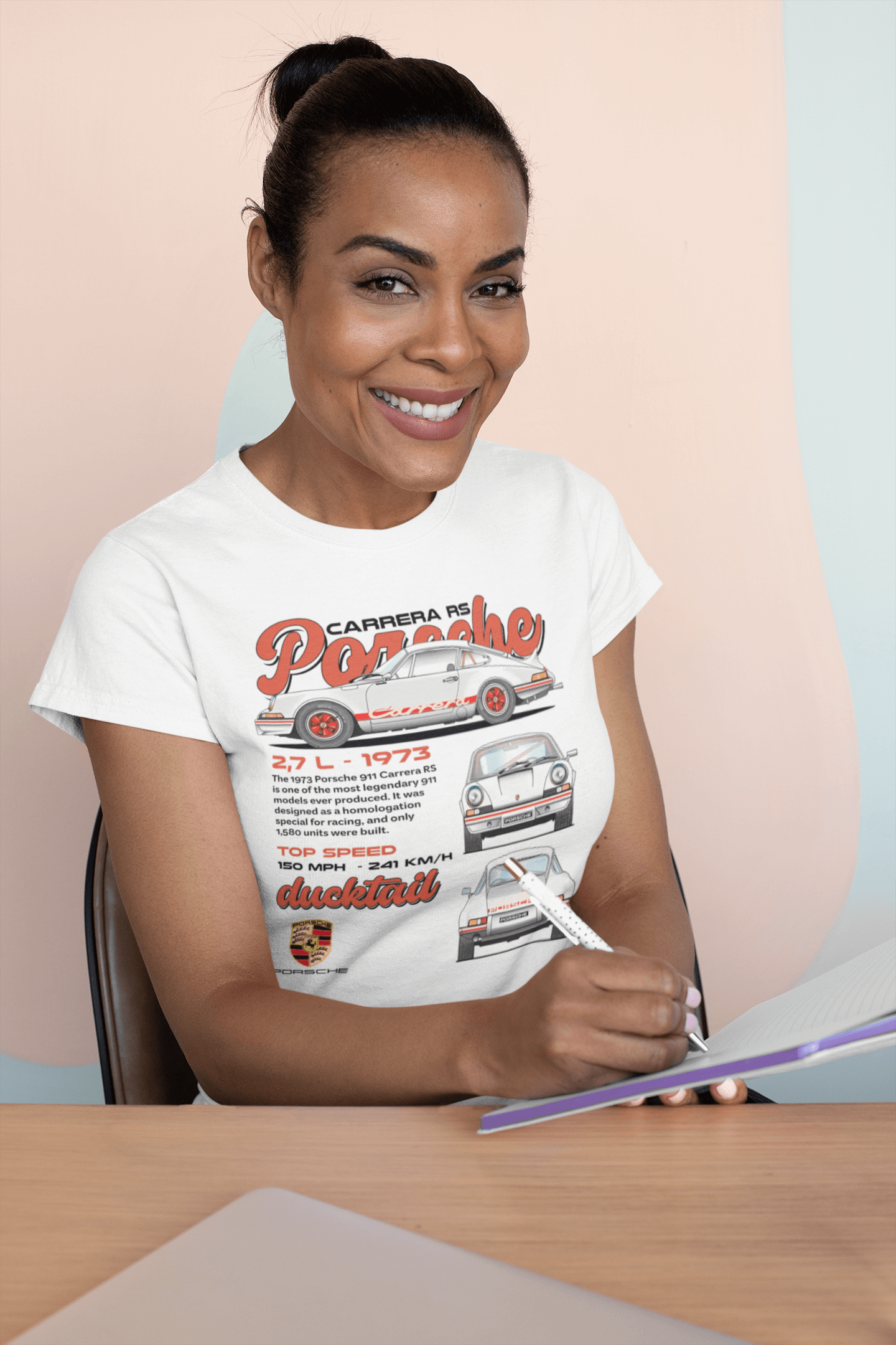 Porsche 911 Carrera RS 2.7 (1973) Graphic T-Shirt — Vintage Ad Style