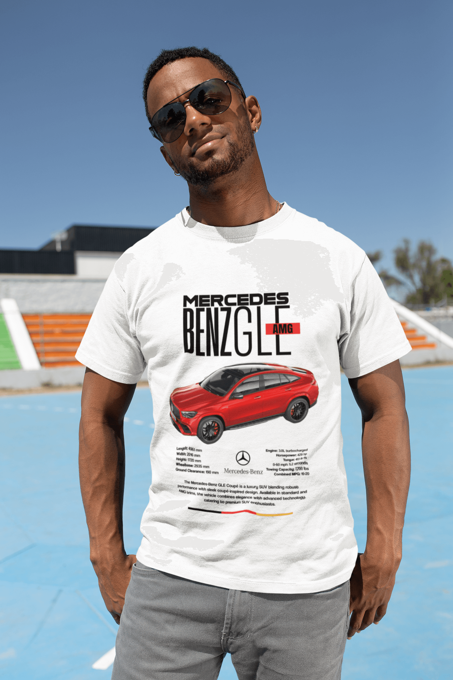 Mercedes-Benz GLE Coupe AMG Graphic T-Shirt — Racing Poster Artwork