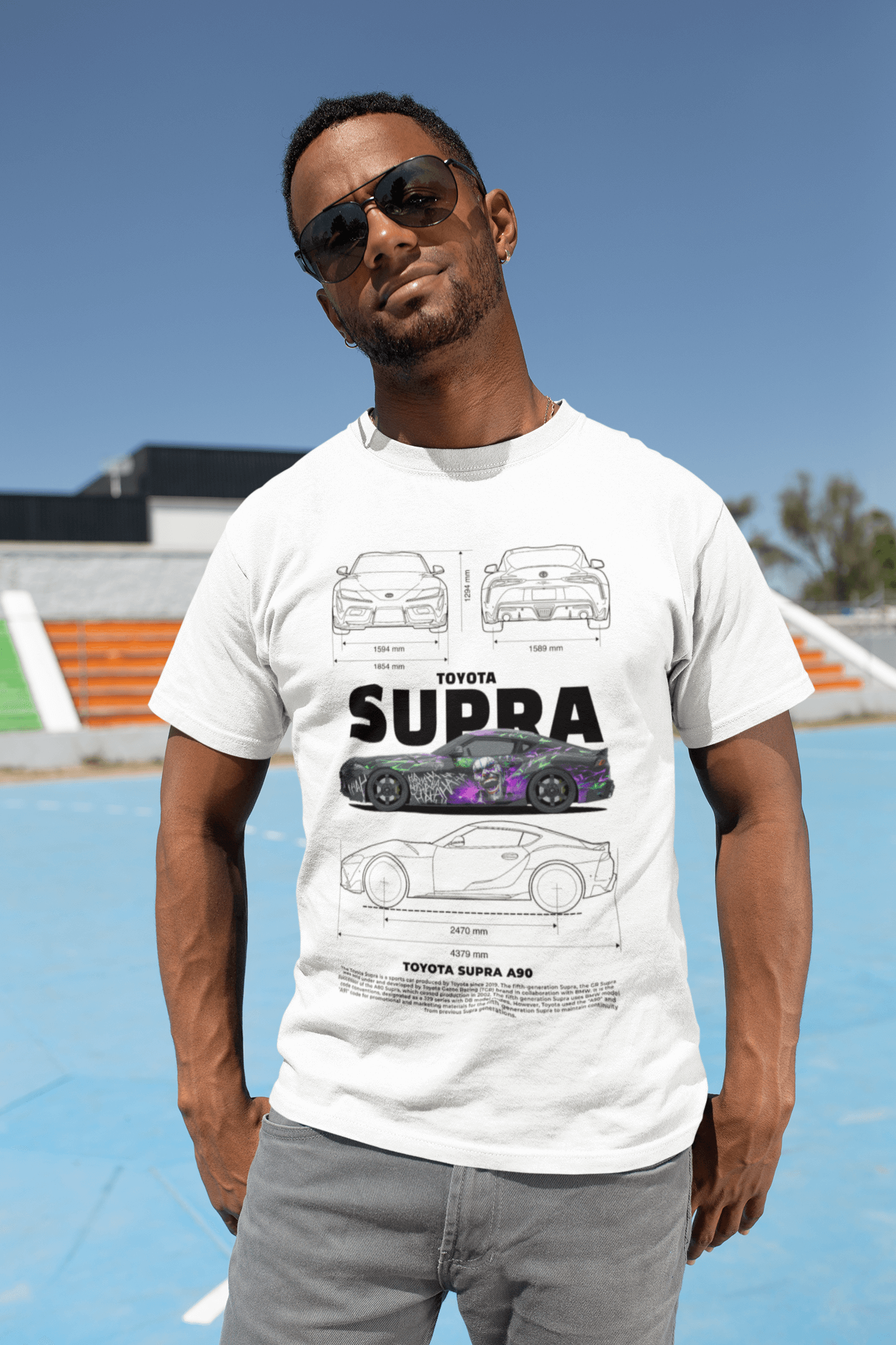 Toyota Supra A90 Graphic T-Shirt — Graffiti Street Blueprint
