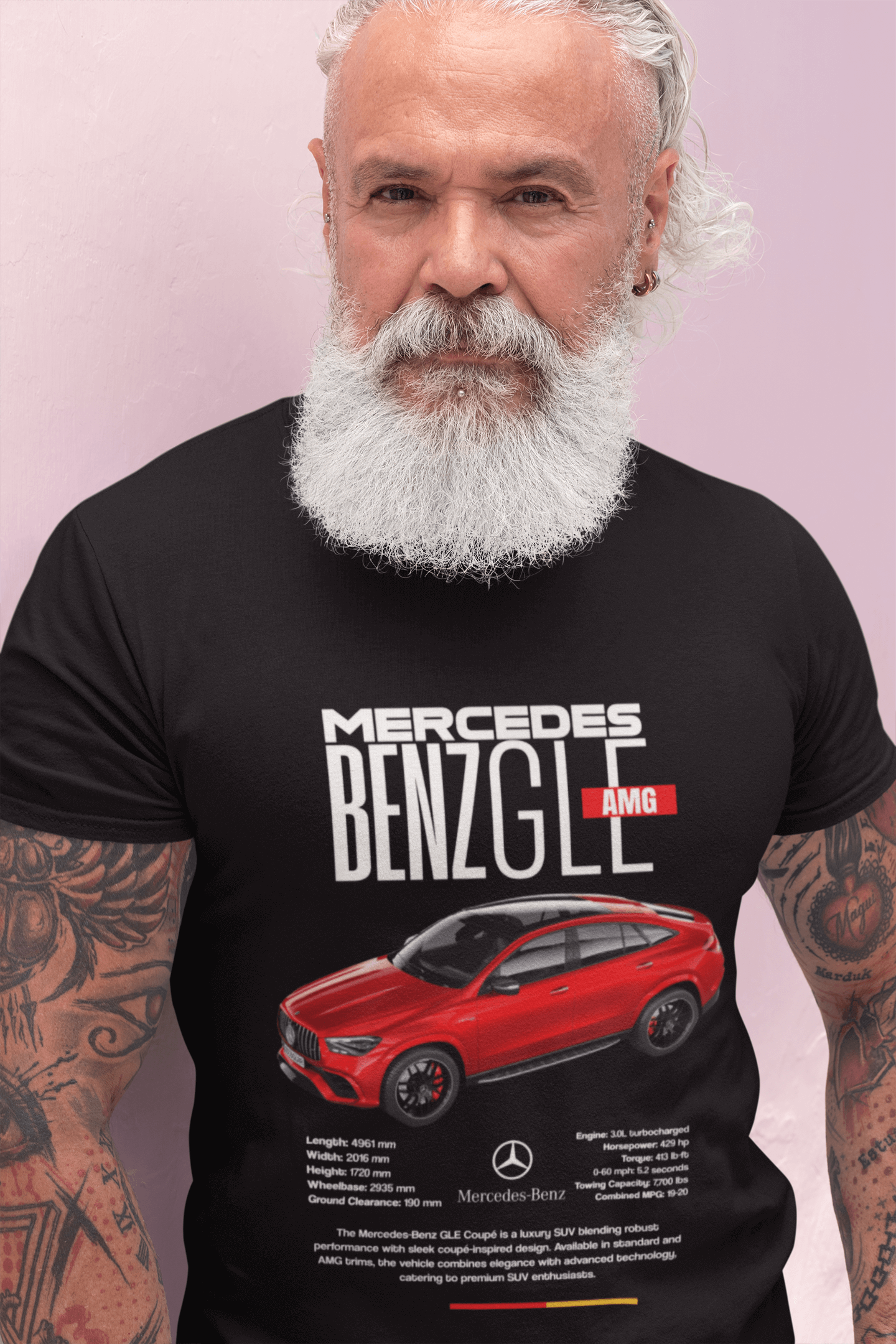 Mercedes-Benz GLE Coupe AMG Graphic T-Shirt — Racing Poster Artwork