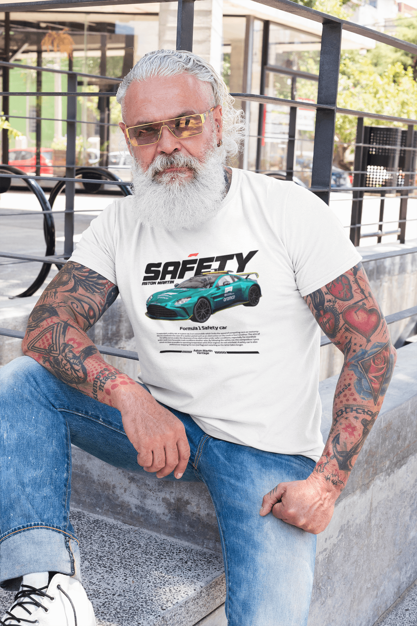 Aston Martin F1 Safety Car Graphic T-Shirt — Racing Poster + Photo