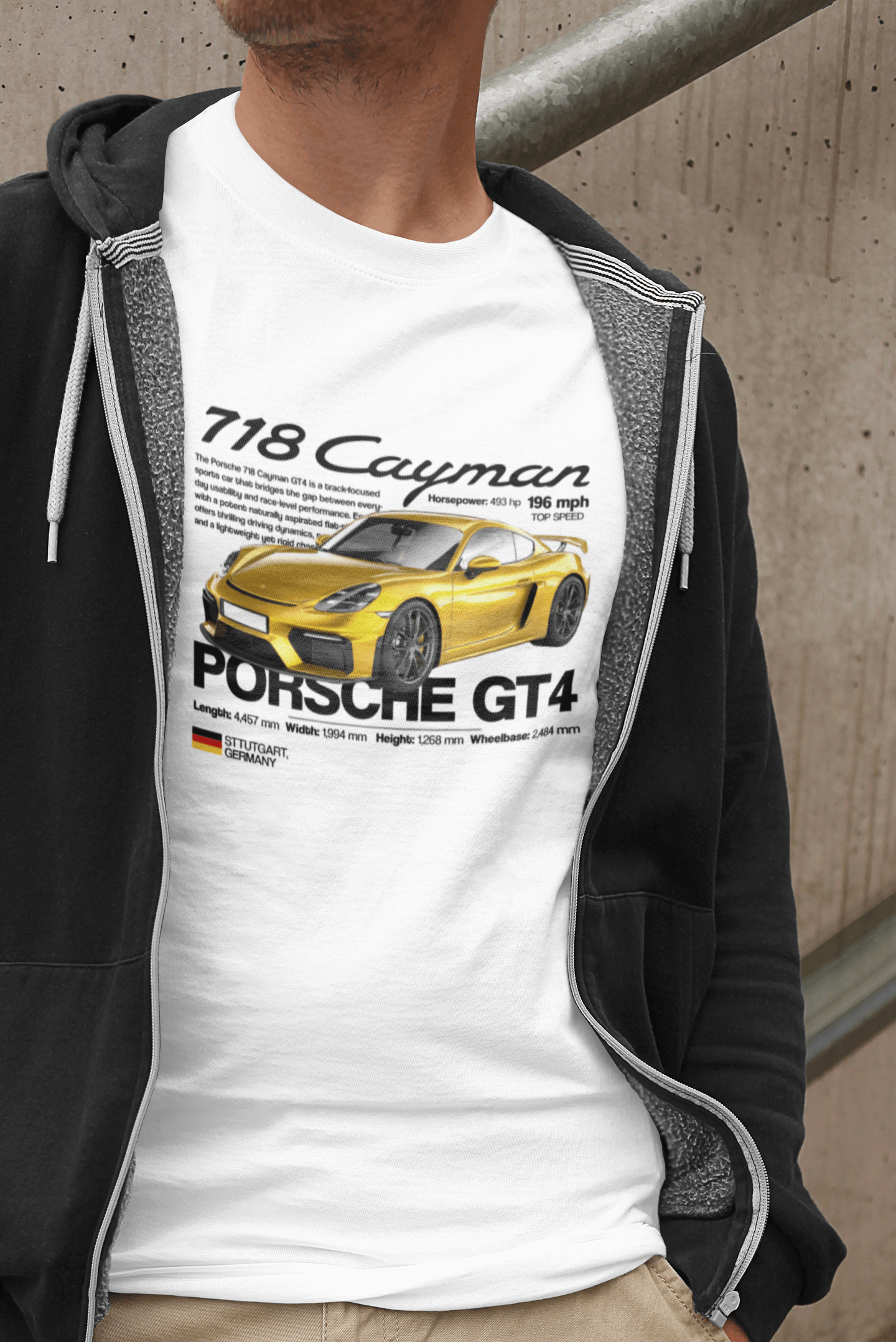Porsche 718 Cayman GT4 Graphic T-Shirt — Track Edition Poster