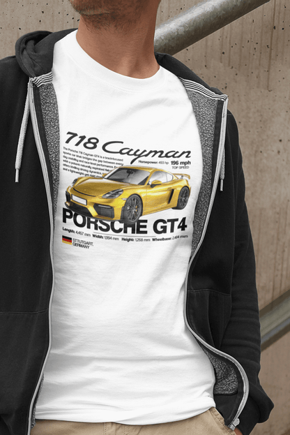 Porsche 718 Cayman GT4 Graphic T-Shirt — Track Edition Poster