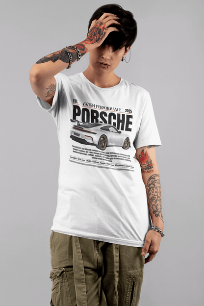 Porsche 911 GT3 Weissach Graphic Tee — High Performance Track Poster