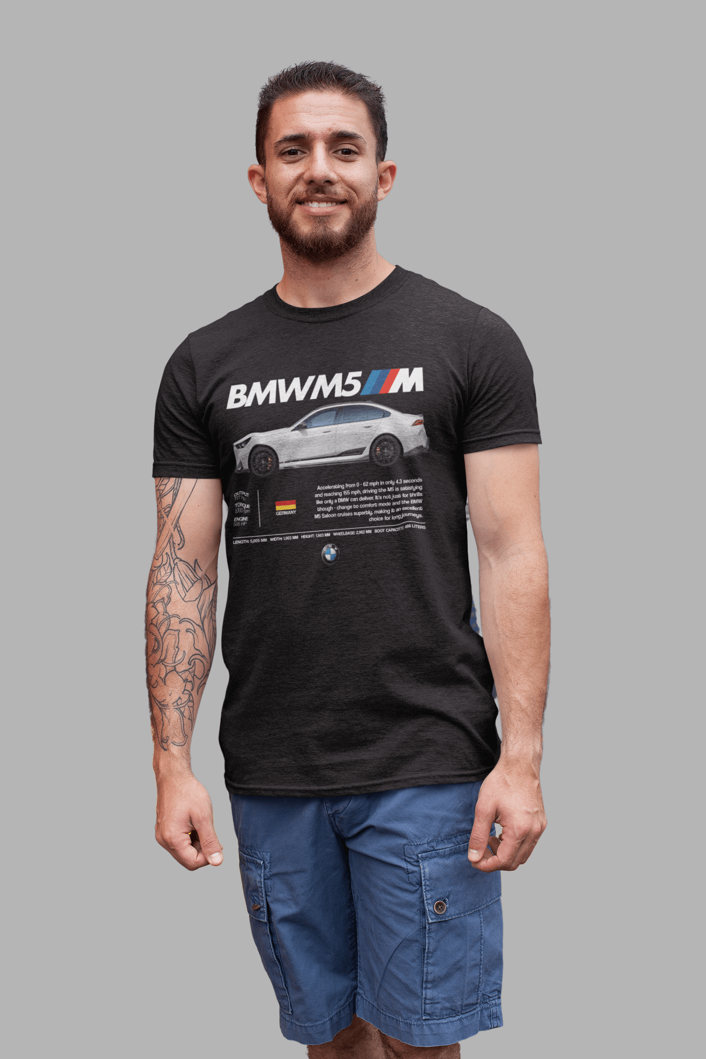 BMW M5 Performance Custom Graphic Tee - Personalized "Executive Athlete" Poster Shirt