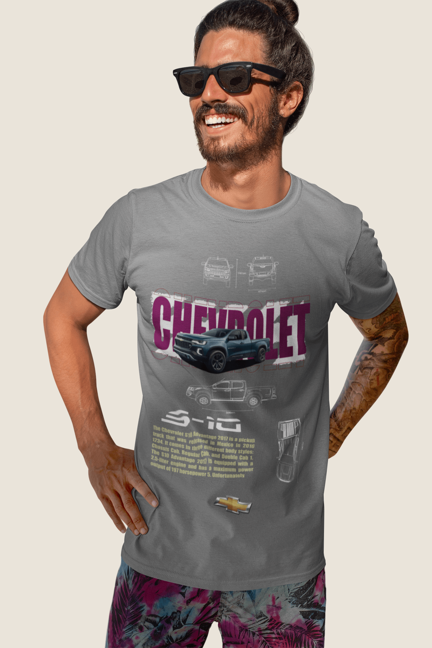 Chevrolet S-10 Graphic T-Shirt - Photo & Line Sketch