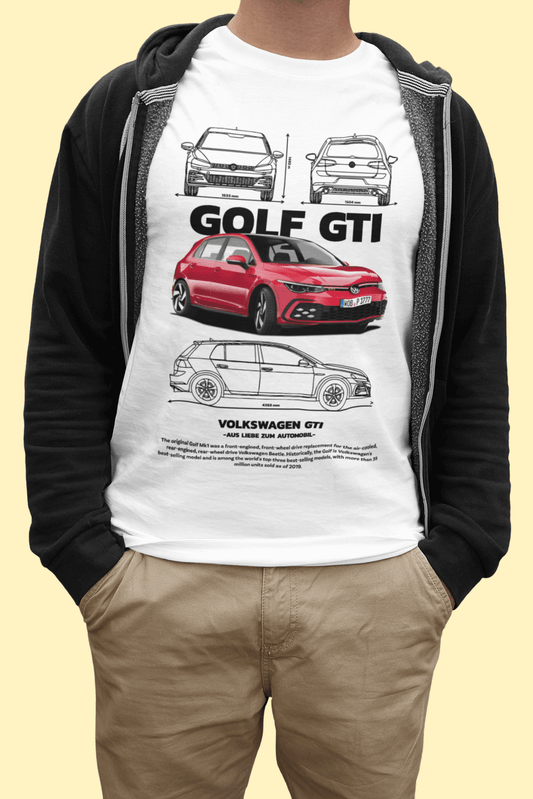 Volkswagen Golf GTI Graphic T-Shirt — Red Hot Hatch Spec Sheet
