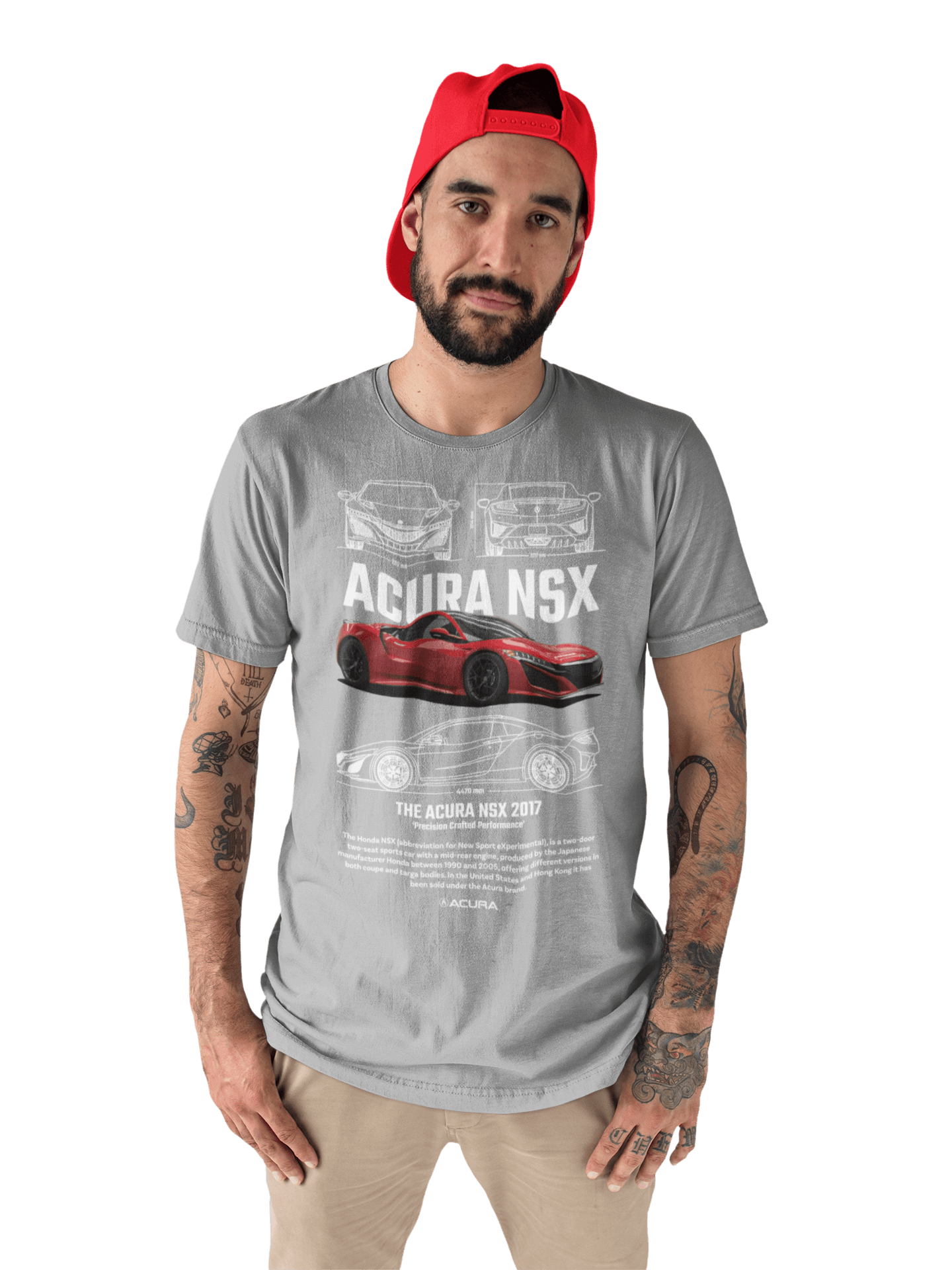 Acura NSX 2017 Graphic T-Shirt — Photo & Line Sketch