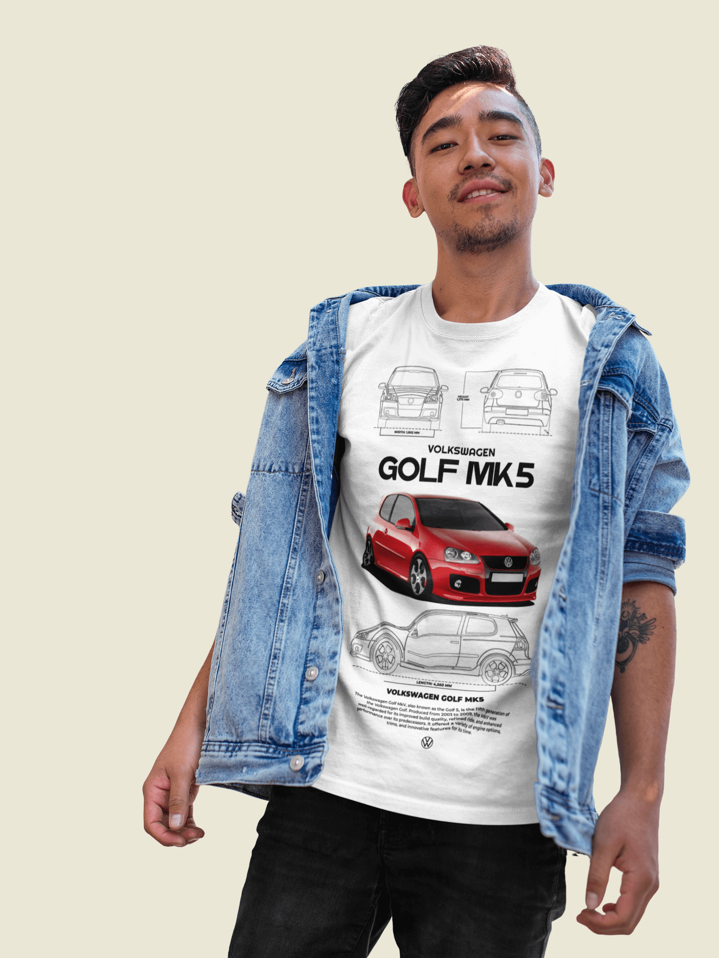 Volkswagen Golf MK5 Graphic T-Shirt — Spec Sheet Artwork