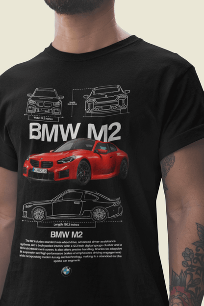 T-shirt graphique personnalisé BMW M2 Performance - T-shirt personnalisé « Pocket Rocket » avec plan directeur 