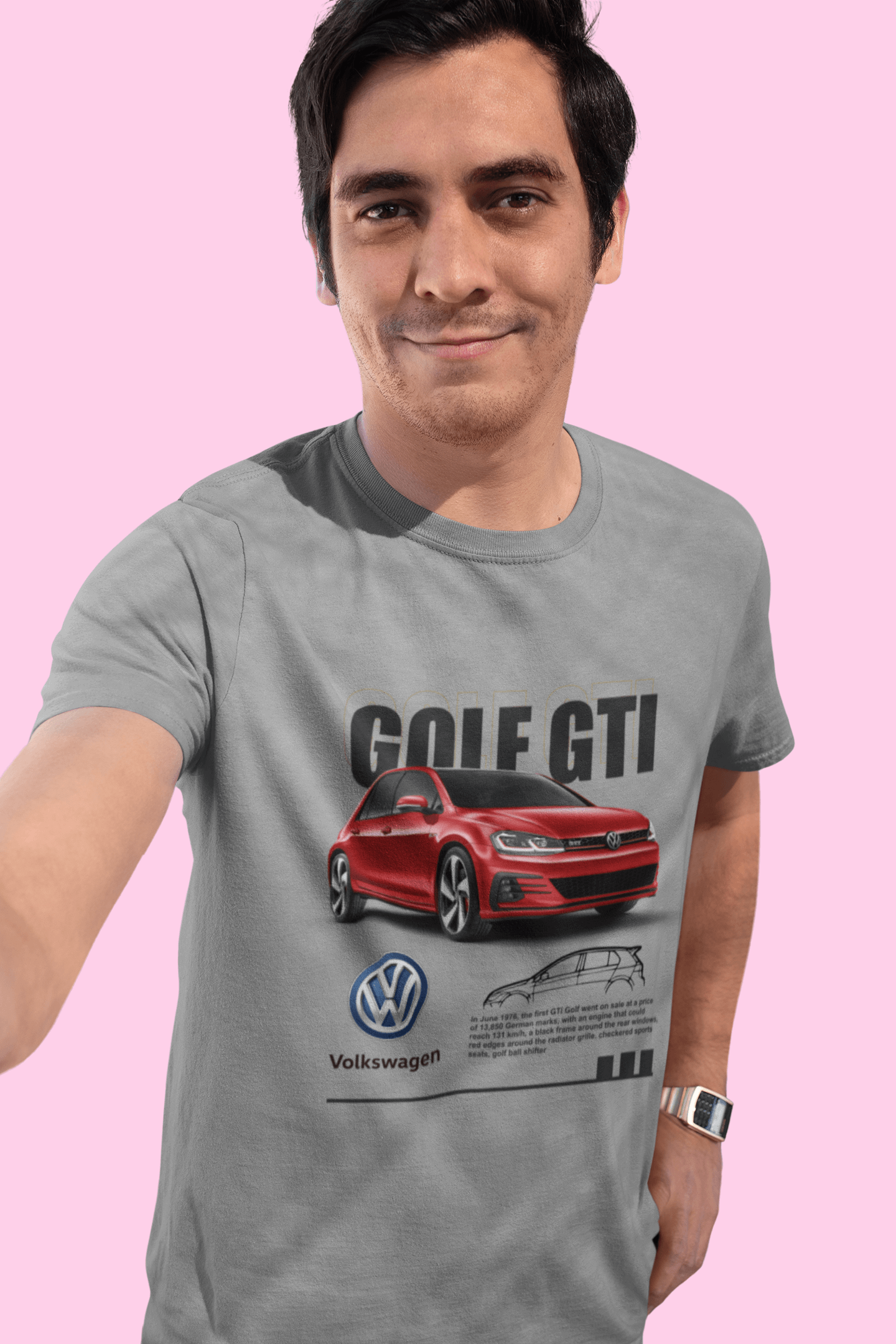 Volkswagen Golf GTI Technical Sketch Graphic Tee - Personalized Hot Hatch Gift
