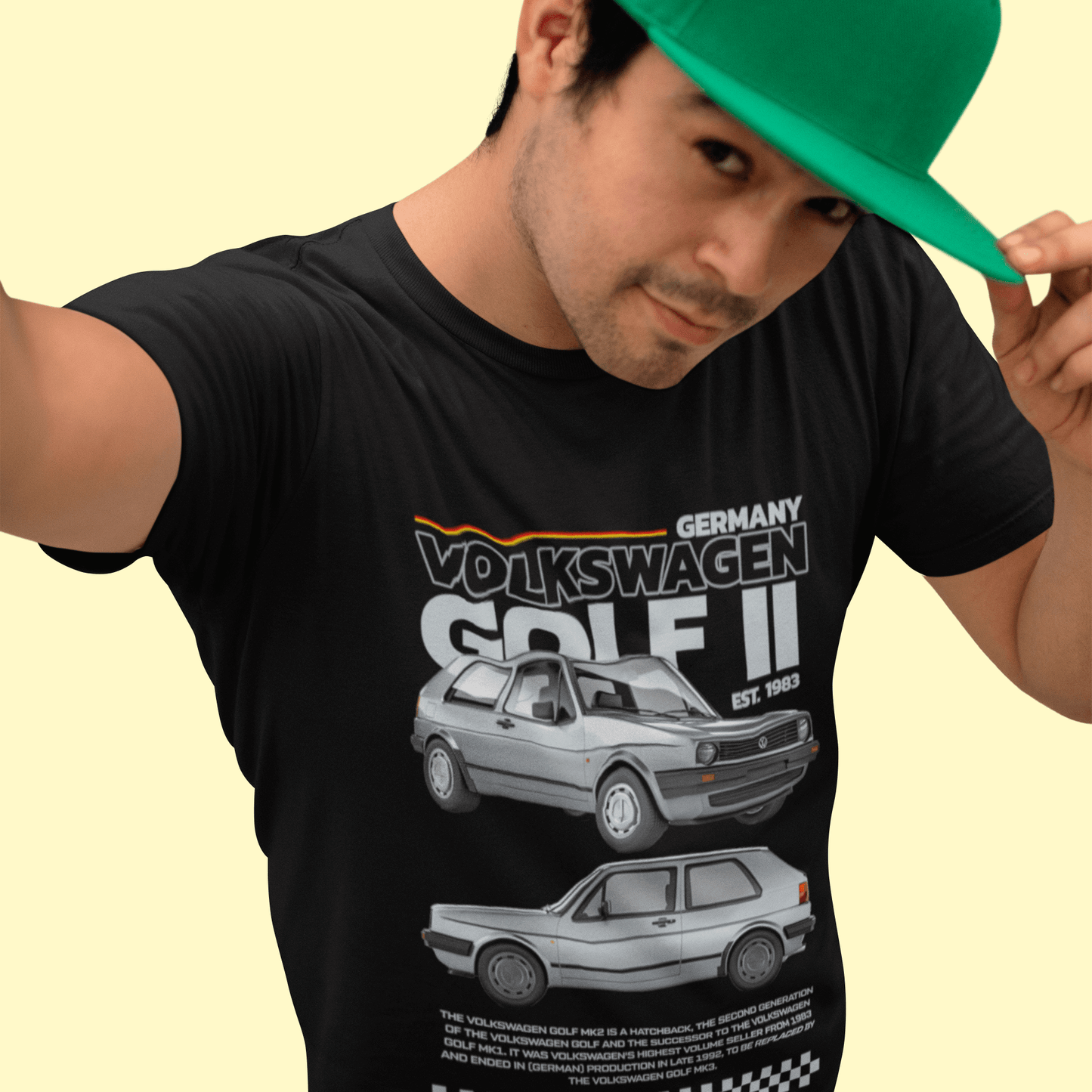 Volkswagen Golf MK2 Graphic T-Shirt — Racing Poster Artwork