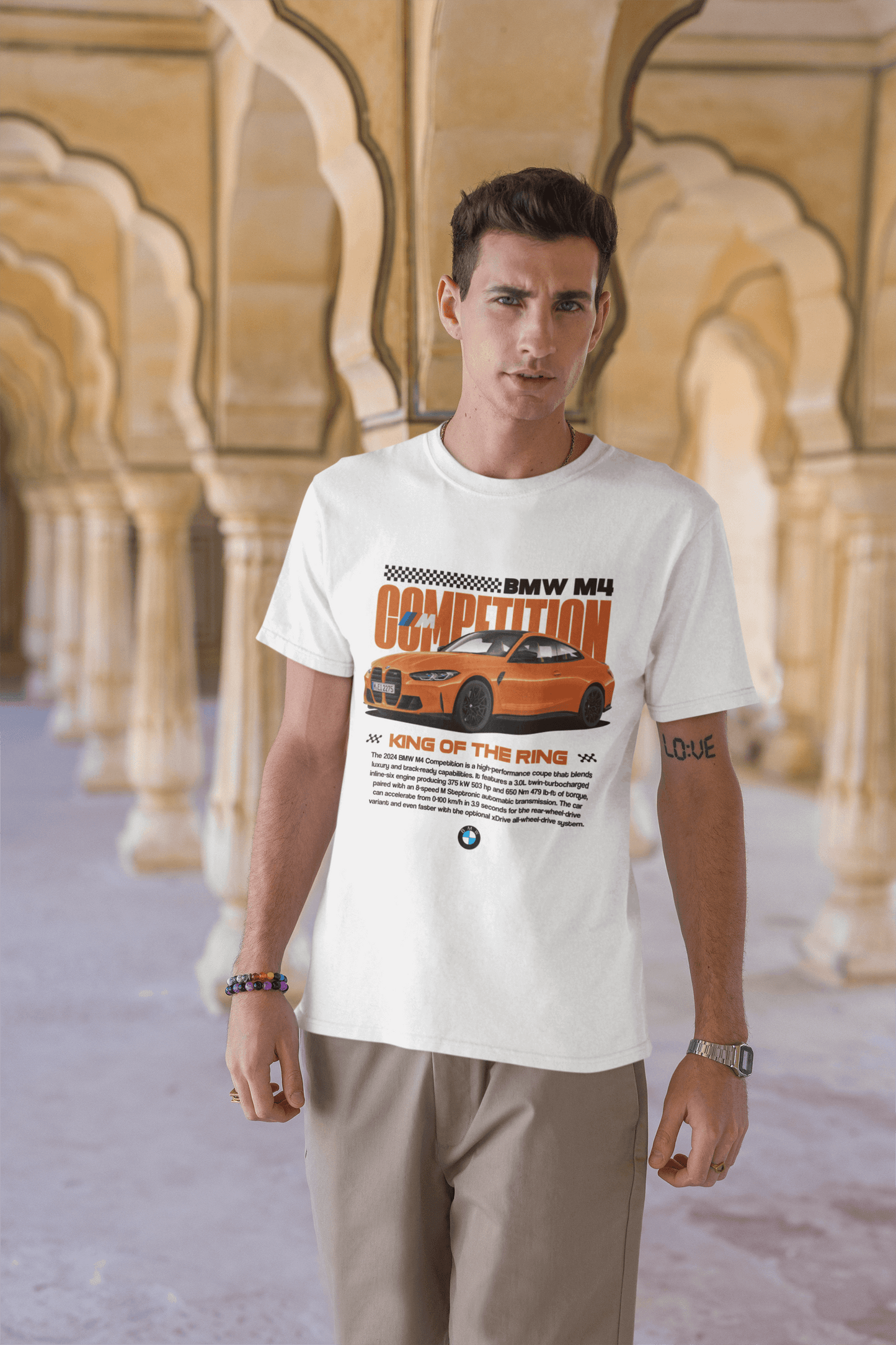 BMW M4 Competition Custom Graphic Tee - Personalized G82 Performance Blueprint Shirt