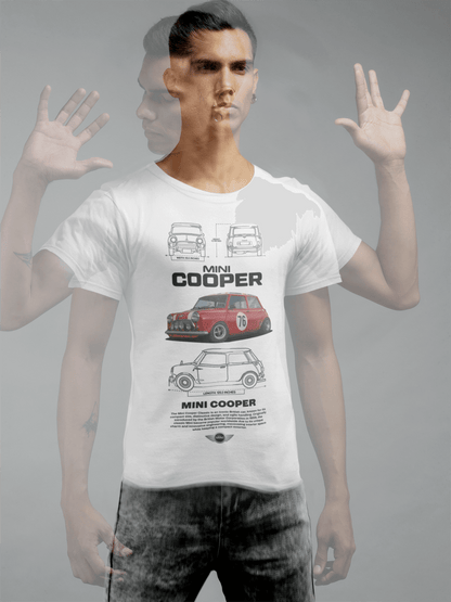 Mini Cooper Graphic T-Shirt — Photo & Line Sketch